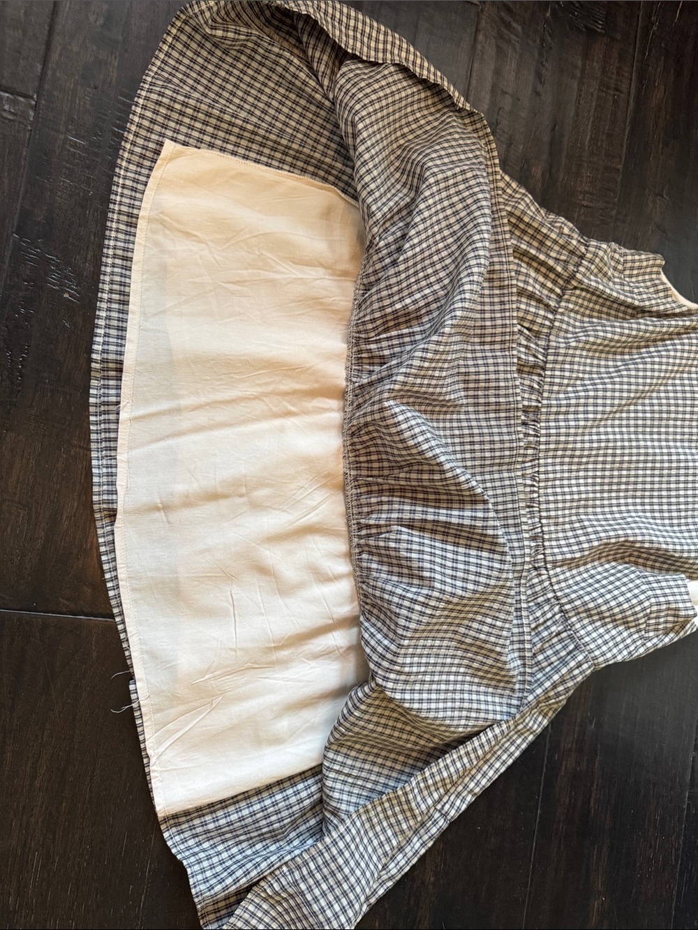 Le Lis Brown and Cream Gingham Tiered Sundress - Picture 3 of 4